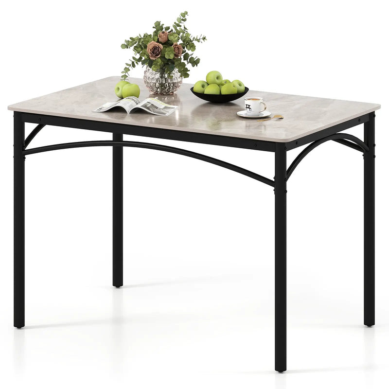Rectangular Modern Sintered Stone Dining Table for 4 People-Grey by DirectDeals