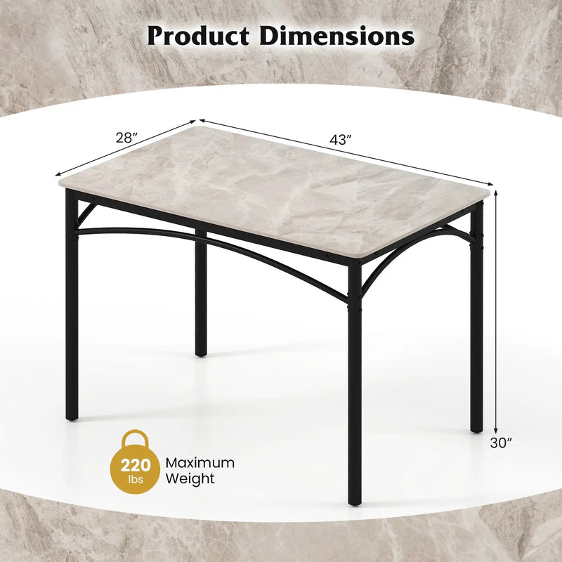 Rectangular Modern Sintered Stone Dining Table for 4 People-Grey by DirectDeals