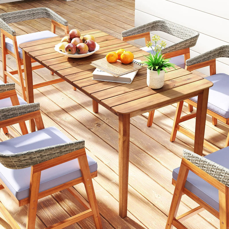 Rectangular Outdoor Dining Table Acacia Wood for 4-6 People by DirectDeals