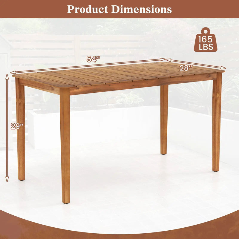 Rectangular Outdoor Dining Table Acacia Wood for 4-6 People by DirectDeals