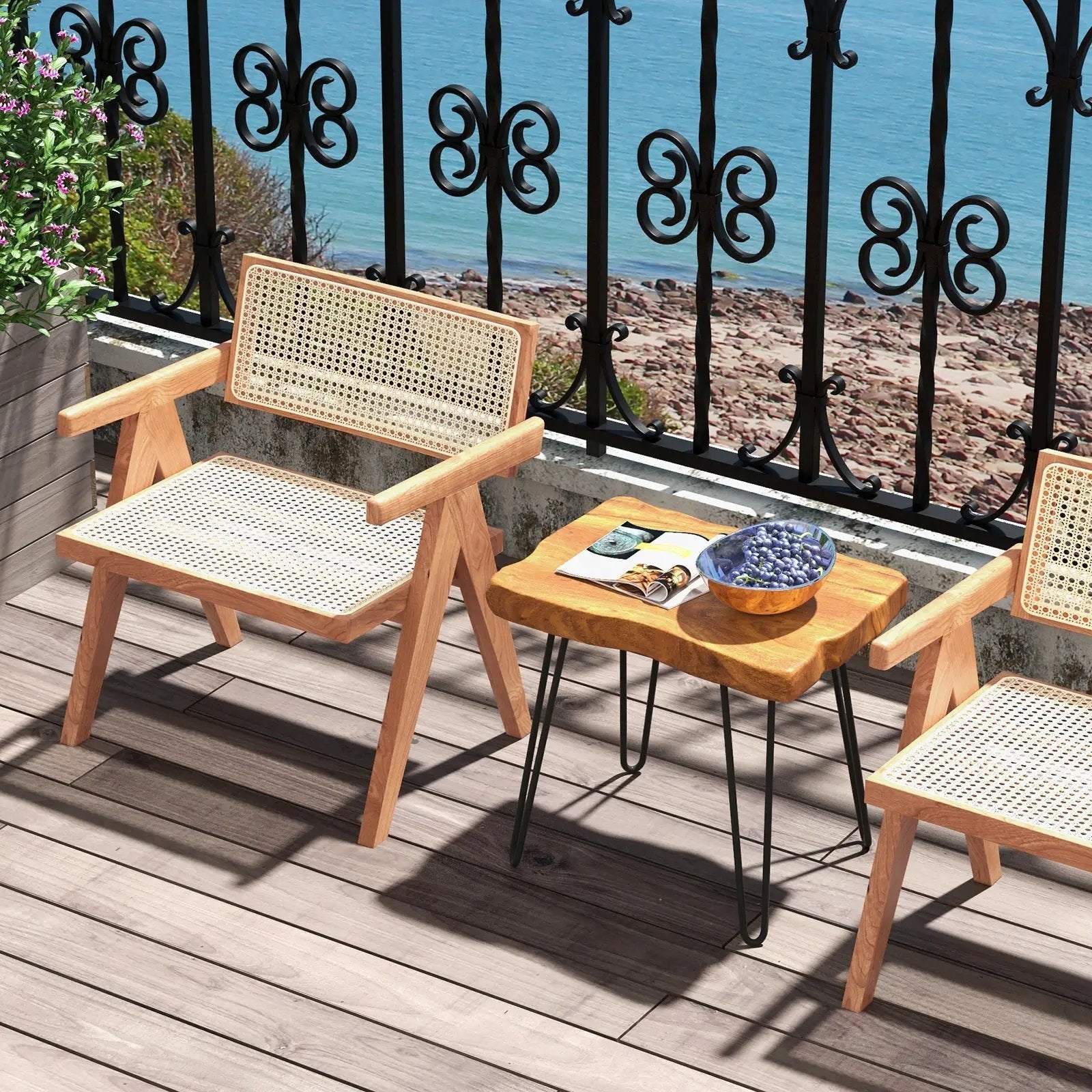 Rectangular Reclaimed Recycled Indonesia Teak Wood End Table by DirectDeals