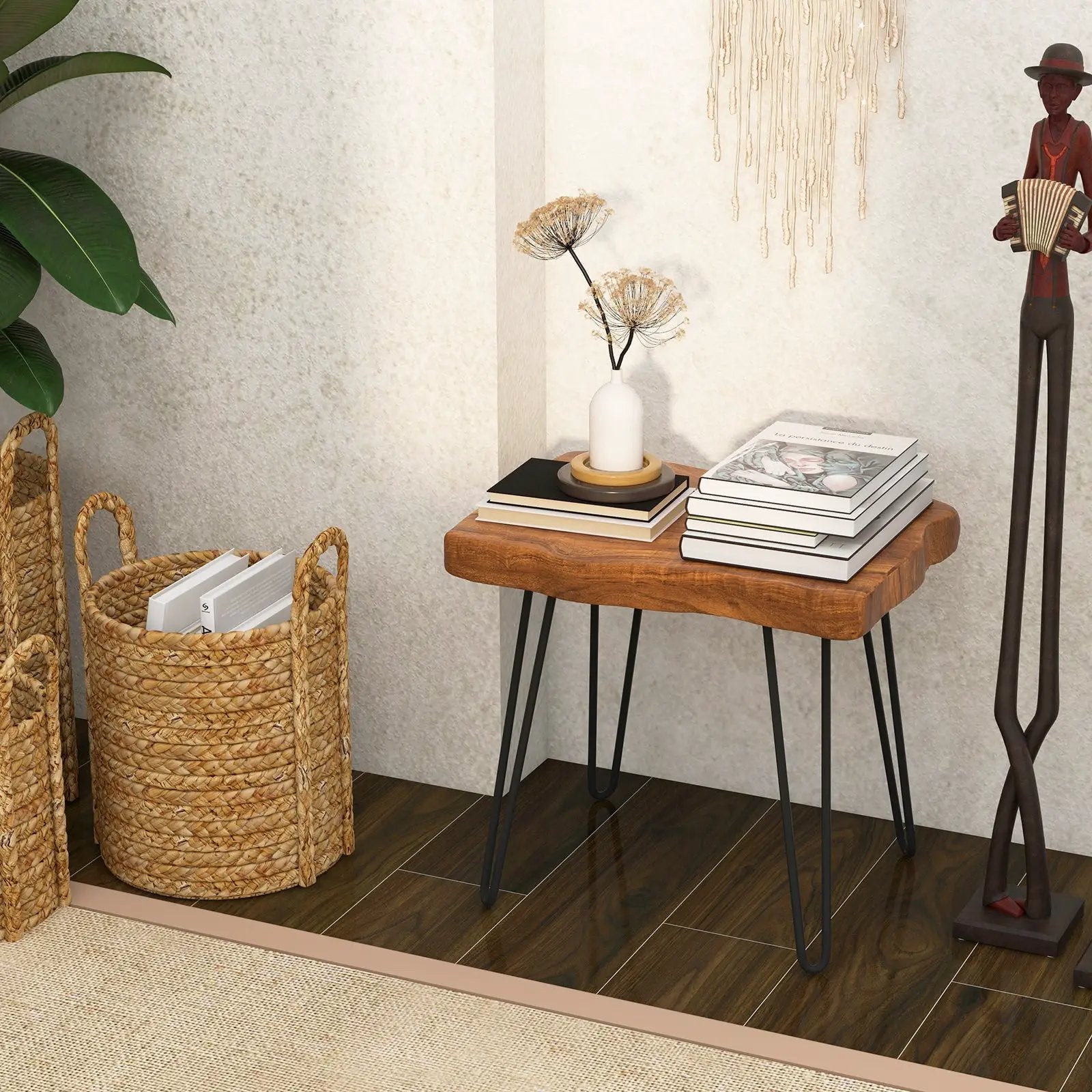 Rectangular Reclaimed Recycled Indonesia Teak Wood End Table by DirectDeals
