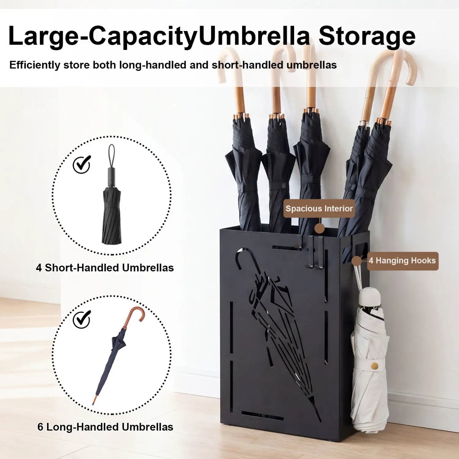 Rectangular Umbrella Stand with Removable Drip Tray by DirectDeals