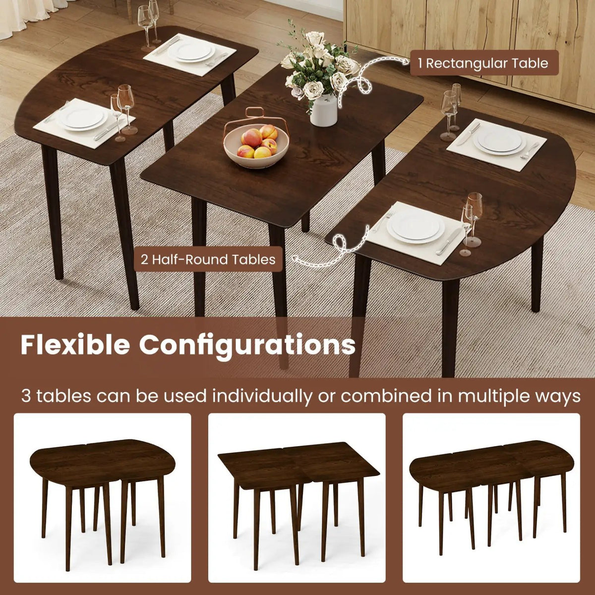 Rectangular Wooden Dining Table for 2-4 34 Inch Farmhouse Solid Wood Kitchen Table by DirectDeals