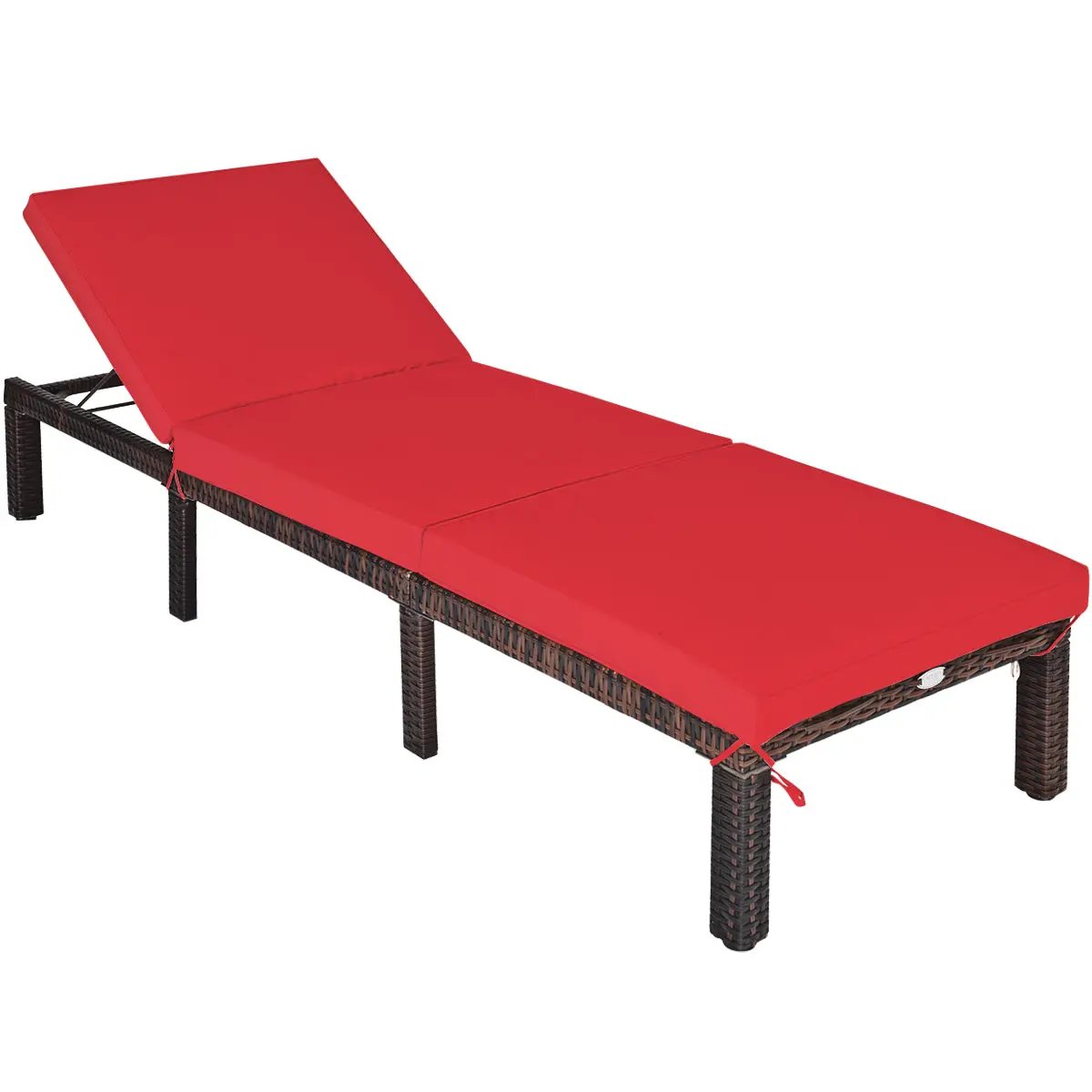 Outdoor Rattan Adjustable Cushioned Chaise by DirectDeals