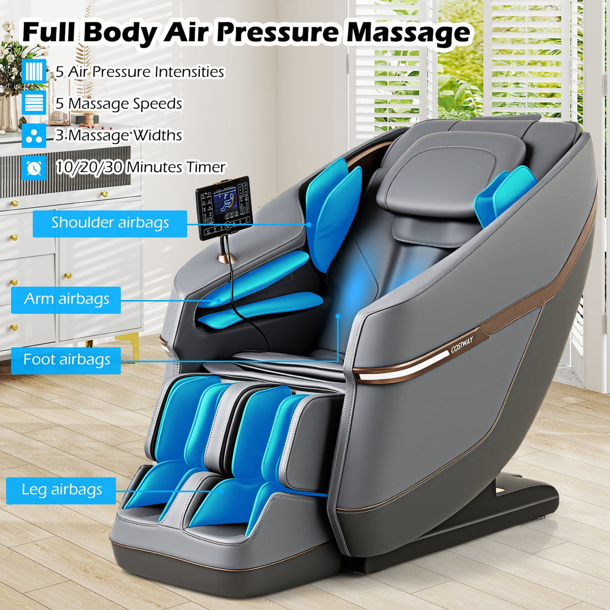 Relaxation 48 - Full Body Zero Gravity Massage Chair SL Track Recliner with Touch Screen, photo 6 of 10