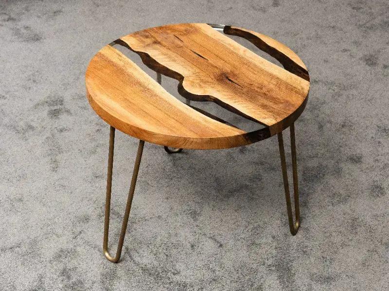 Round Side - End - Accent Table with Straight Edge | Voronoi by Gizz