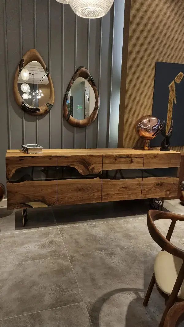 Wood and Resin Dining Room Buffet & Sideboard Table | Voronoi Collection by Gizz