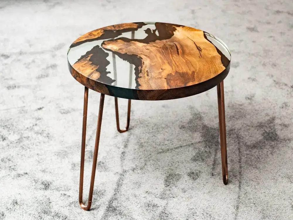 Round Side - End - Accent Table with Straight Edge | Voronoi by Gizz