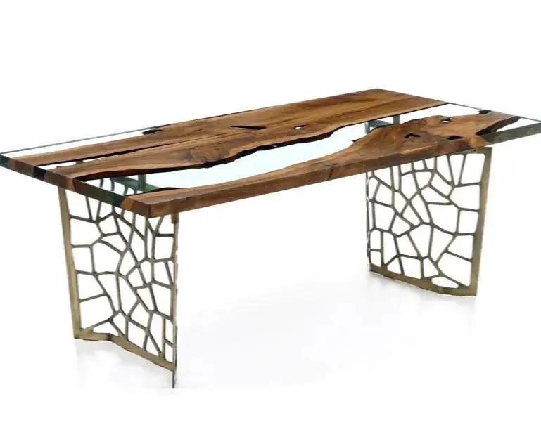 Resin Walnut River Dining Room Table | Voronoi Table by Gizz