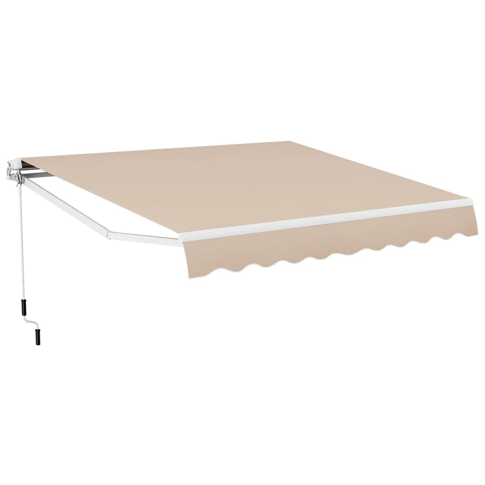 Outdoor Manual Retractable Awning Cover Shelter Patio Sun Shade-Beige by DirectDeals
