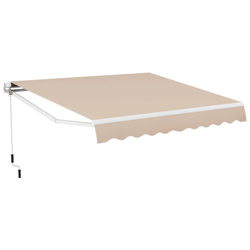 Outdoor Manual Retractable Awning Cover Shelter Patio Sun Shade-Beige by DirectDeals
