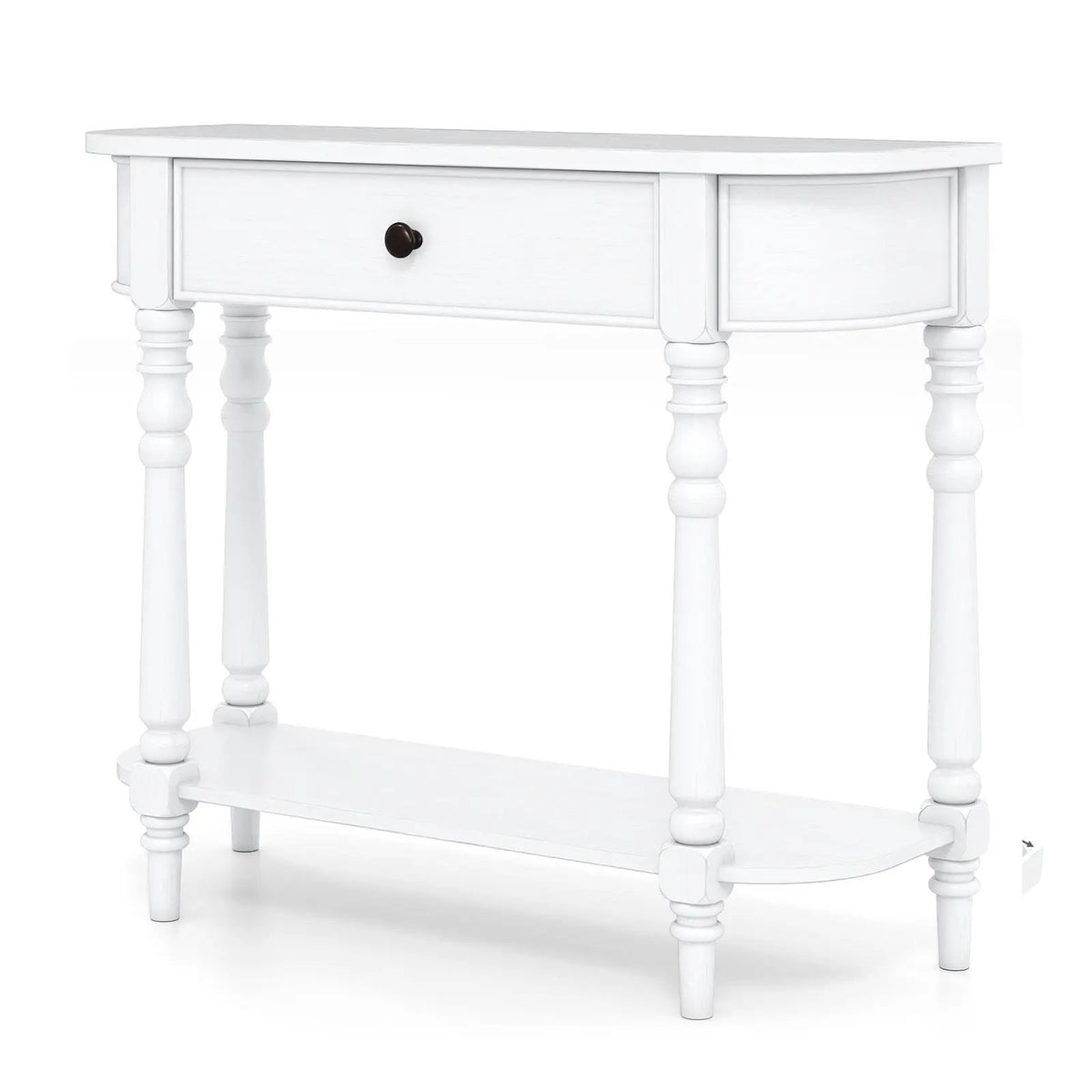 Retro Console Table 36"L Wooden 2-Tier Narrow Behind Couch Foyer Table by DirectDeals