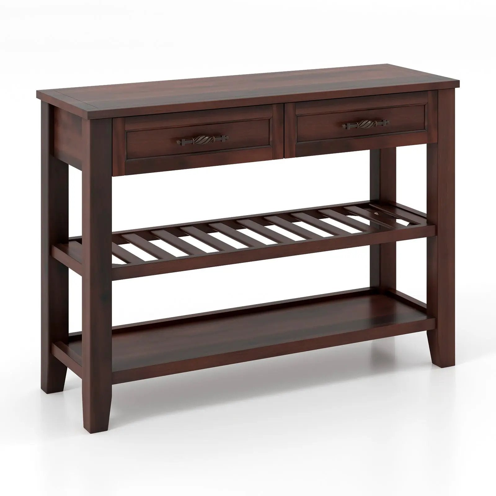 3-tier Console Table with 2 Drawers for Living Room Entryway by DirectDeals