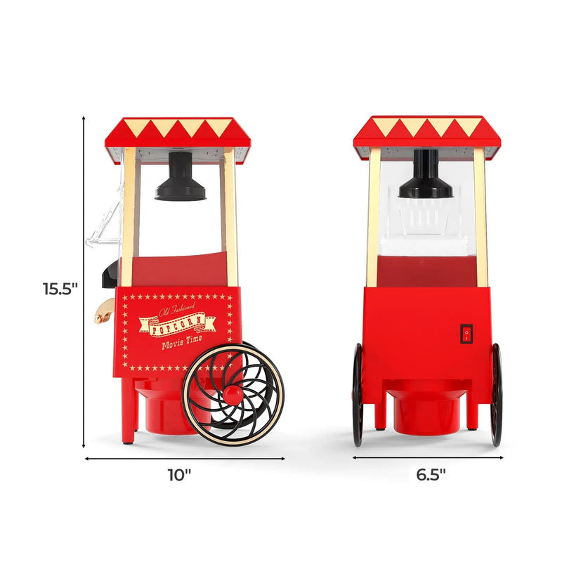 Retro Hot Air Popcorn Maker 1200W with Kernel Measuring Cup-Red by DirectDeals