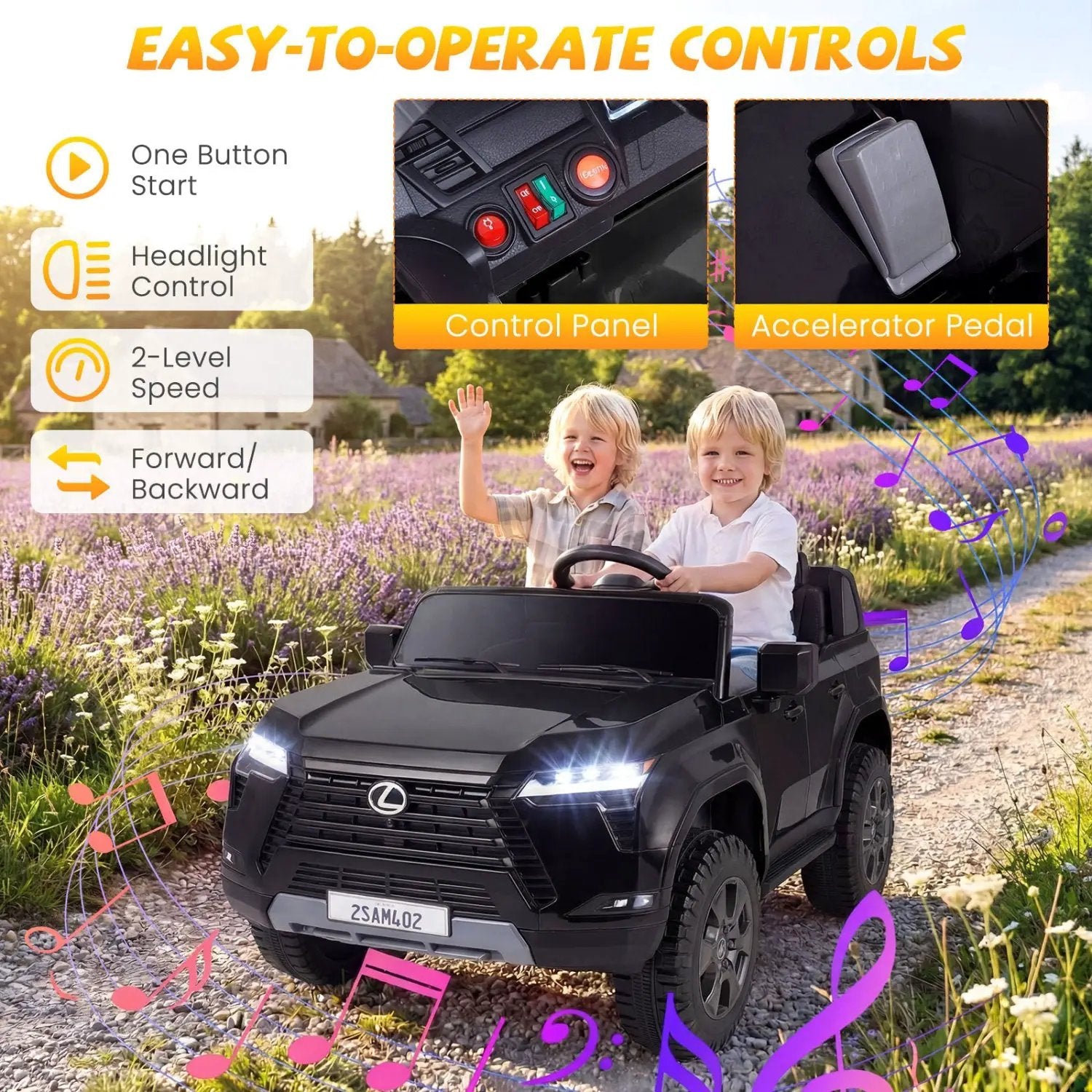 Ride on Car 24V 4WD Licensed LEXUS GX550 Electric Vehicle with Remote for Boys Girls Aged 3+ by DirectDeals
