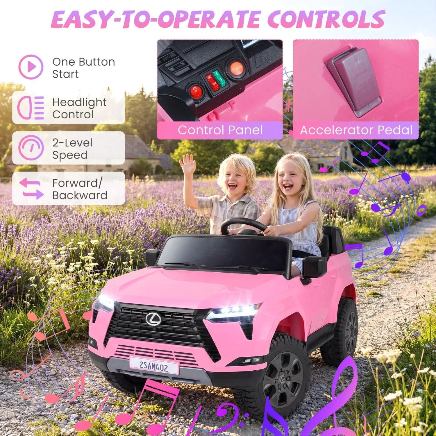 Ride on Car 24V 4WD Licensed LEXUS GX550 Electric Vehicle with Remote for Boys Girls Aged 3+ by DirectDeals