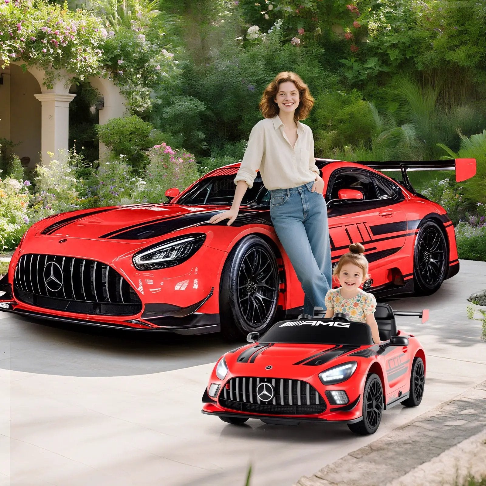 12V Kids Ride-On Car Mercedes-AMG GT3 Licensed with Adjustable Speed by DirectDeals