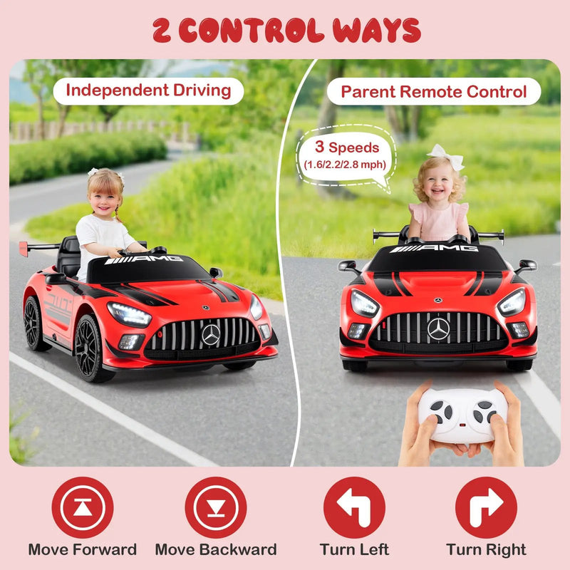 12V Kids Ride-On Car Mercedes-AMG GT3 Licensed with Adjustable Speed by DirectDeals