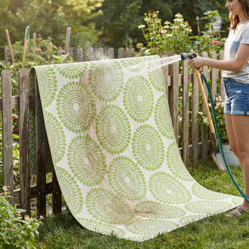 Rio - Green Outdoor Rug for Patio by Fab Habitat