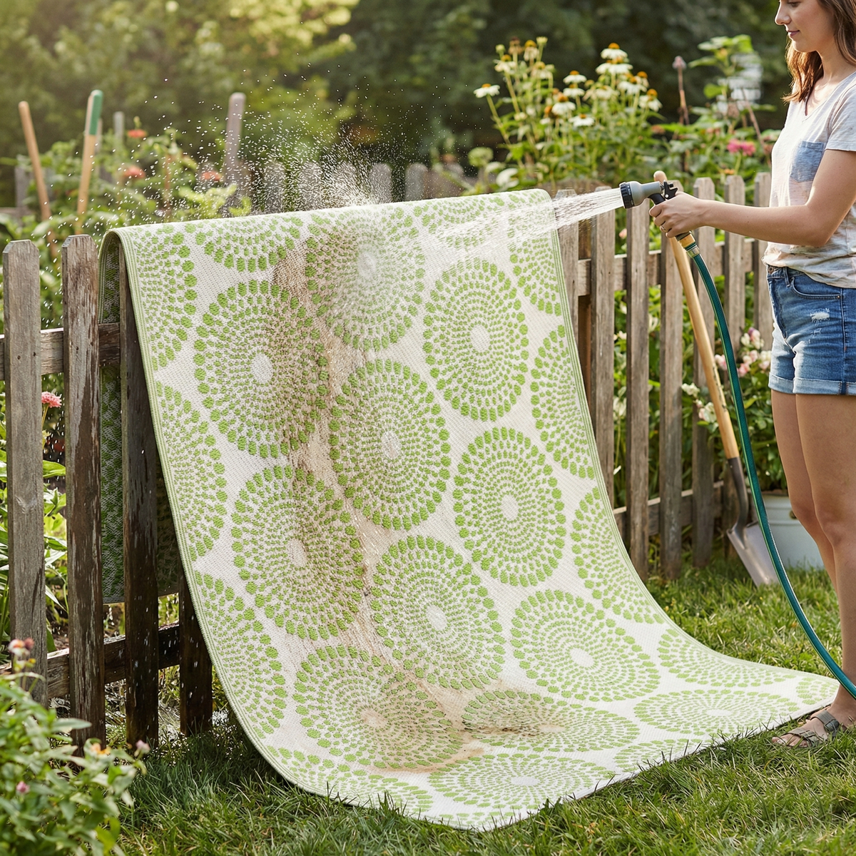 Rio - Green Outdoor Rug for Patio, photo 6 of 7