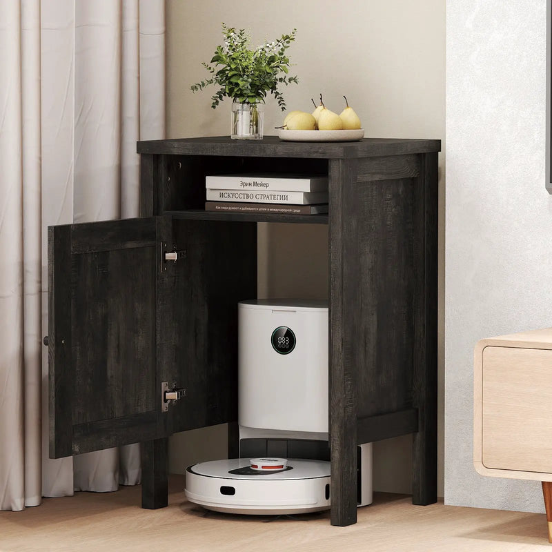 Robot Vacuum Storage Cabinet with Door and Open Shelf for Living Room Bedroom by DirectDeals