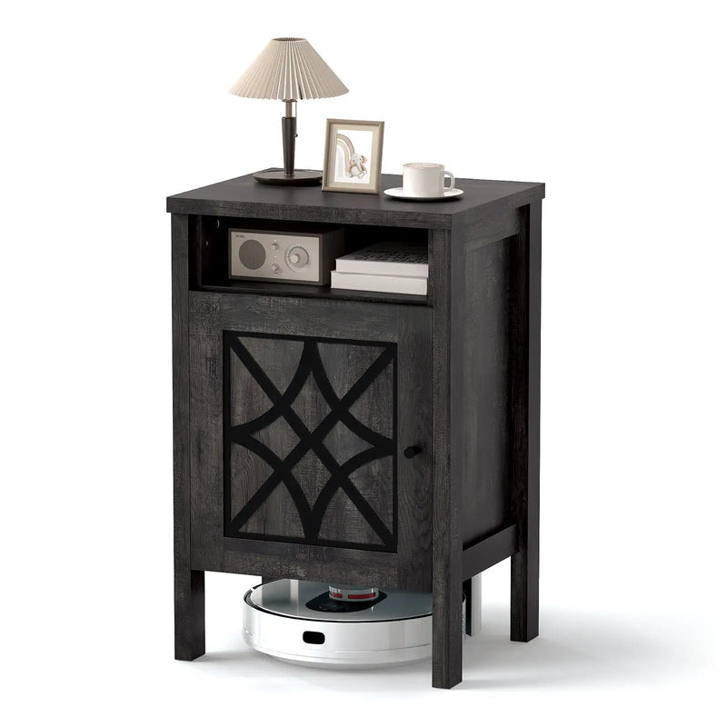 Robot Vacuum Storage Cabinet with Door and Open Shelf for Living Room Bedroom by DirectDeals