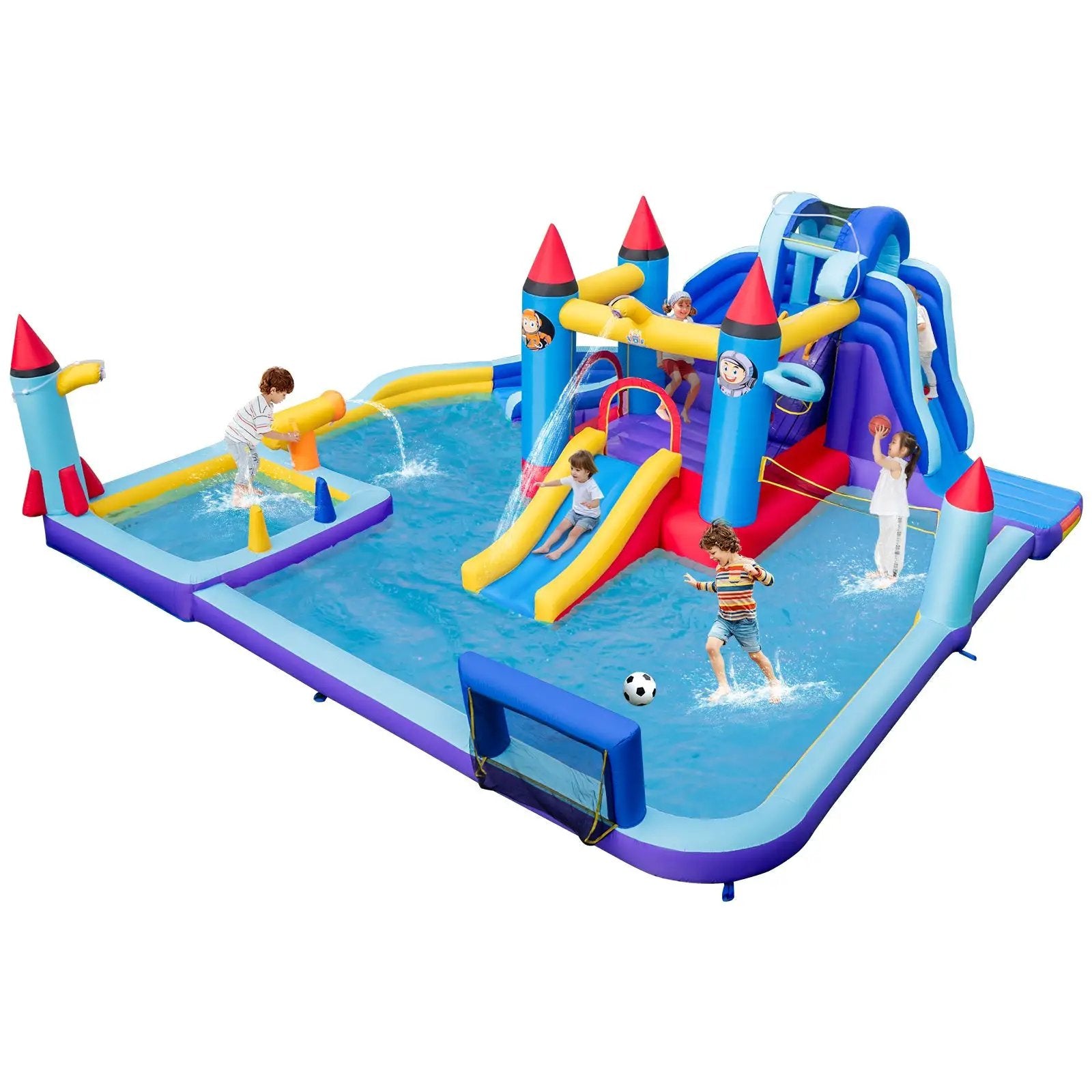 Rocket Theme Inflatable Water Slide Park by DirectDeals