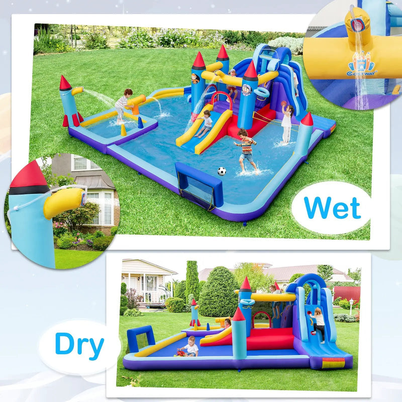 Rocket Theme Inflatable Water Slide Park by DirectDeals