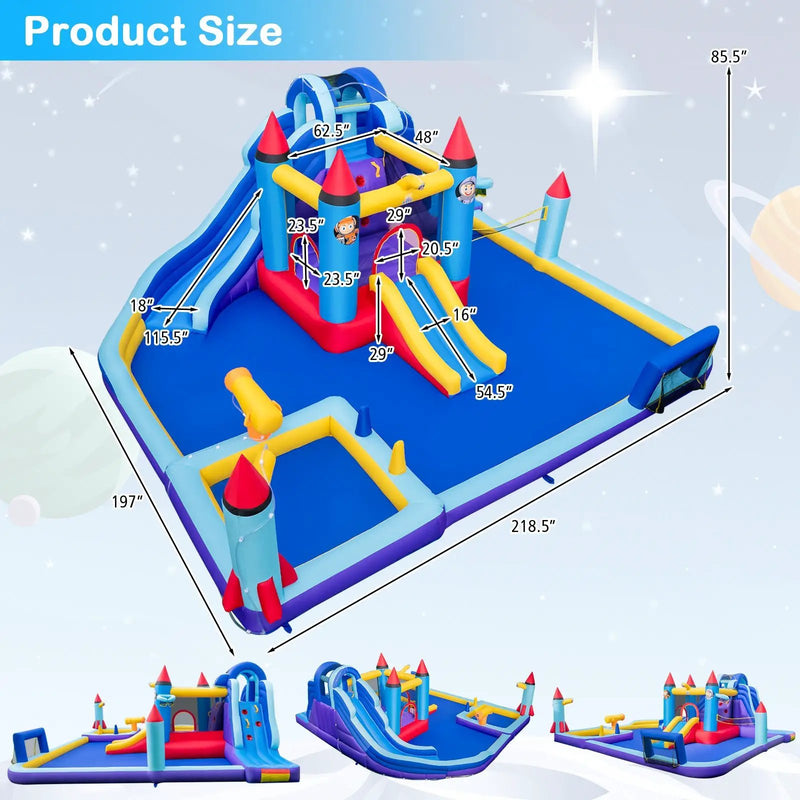 Rocket Theme Inflatable Water Slide Park with 1100W Blower by DirectDeals