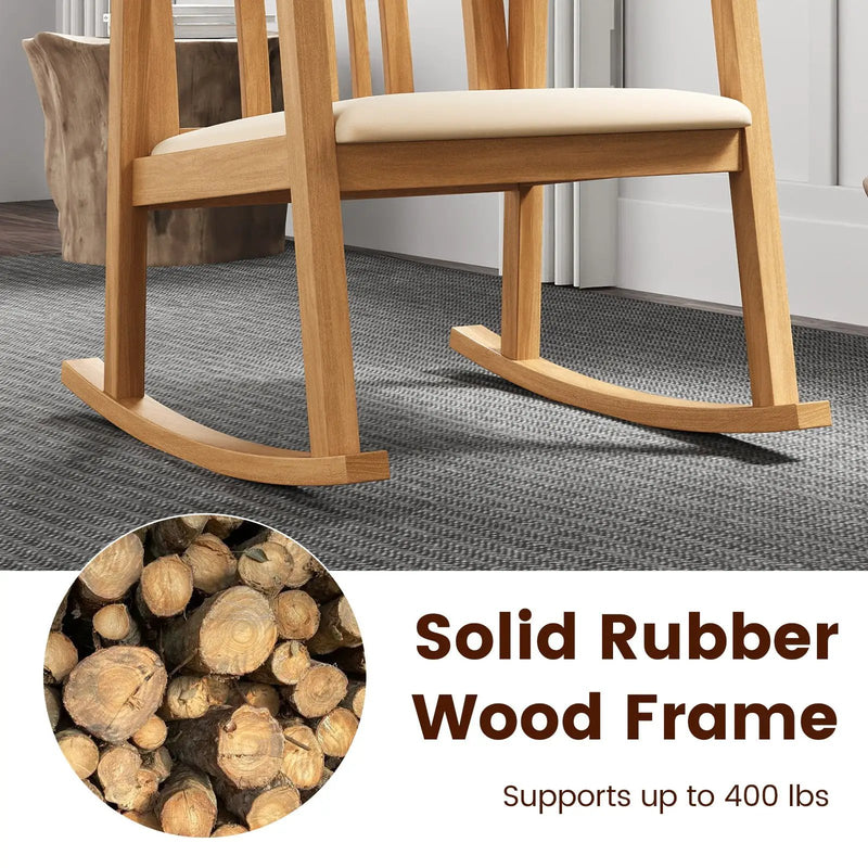 Rocking Chair with Slatted Back and Curved Armrests by DirectDeals