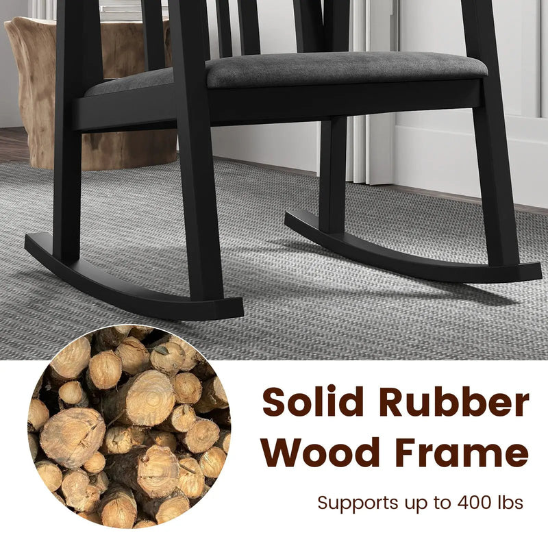 Rocking Chair with Slatted Back and Curved Armrests by DirectDeals