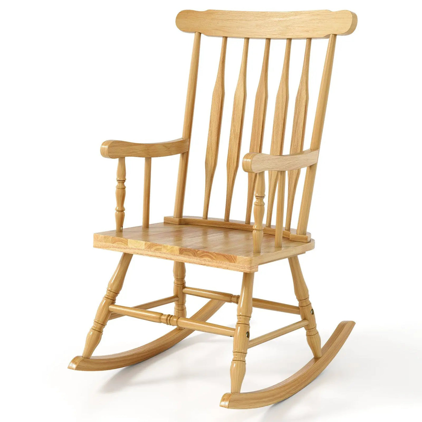 Rocking Chair with Solid Wooden Frame for Garden and Patio by DirectDeals