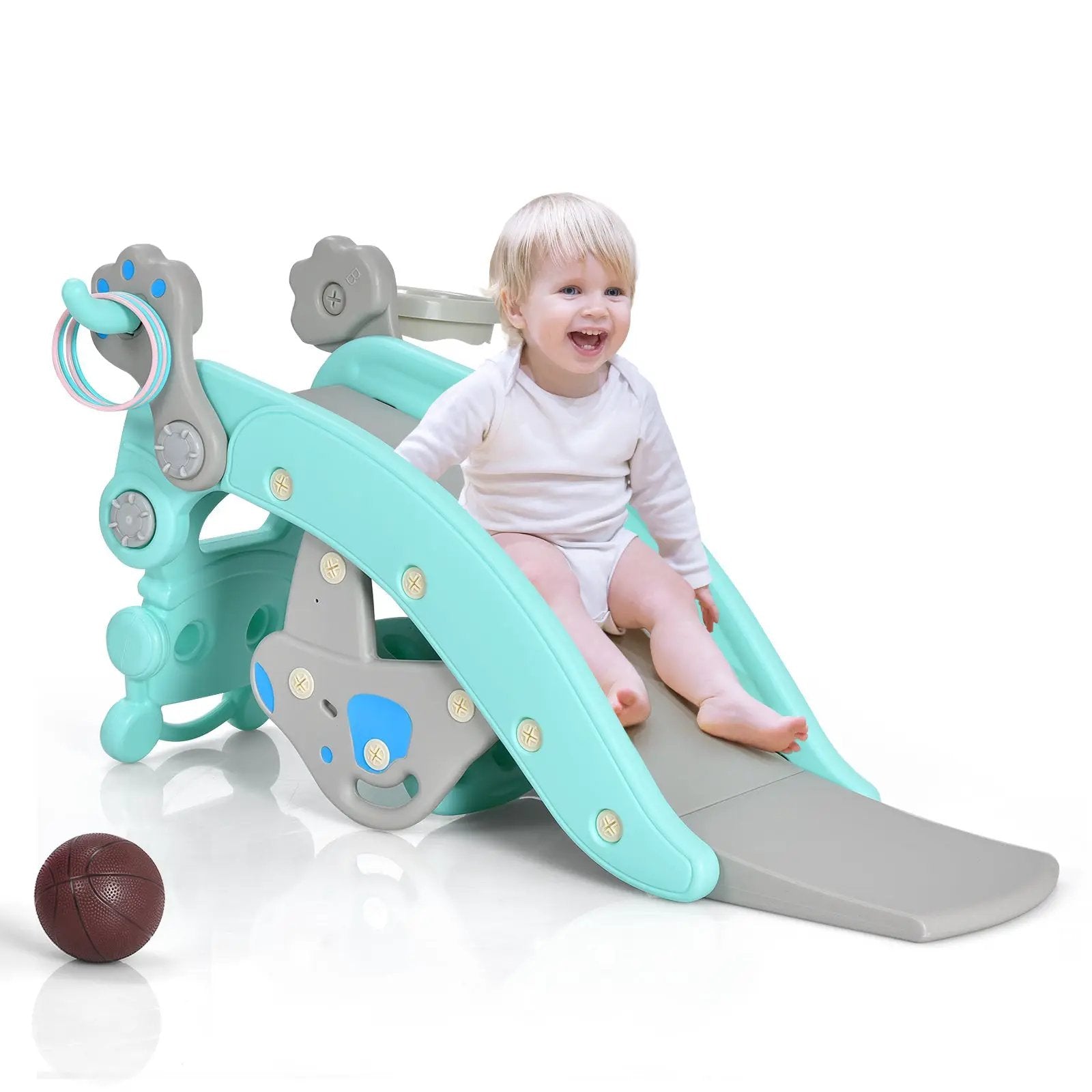 4-in-1 Rocking Horse and Slide Set for Kids by DirectDeals