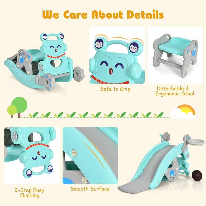 4-in-1 Rocking Horse and Slide Set for Kids by DirectDeals