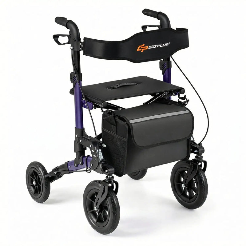 Rollator Walker for Seniors Folding Rolling Walker with Seat by DirectDeals