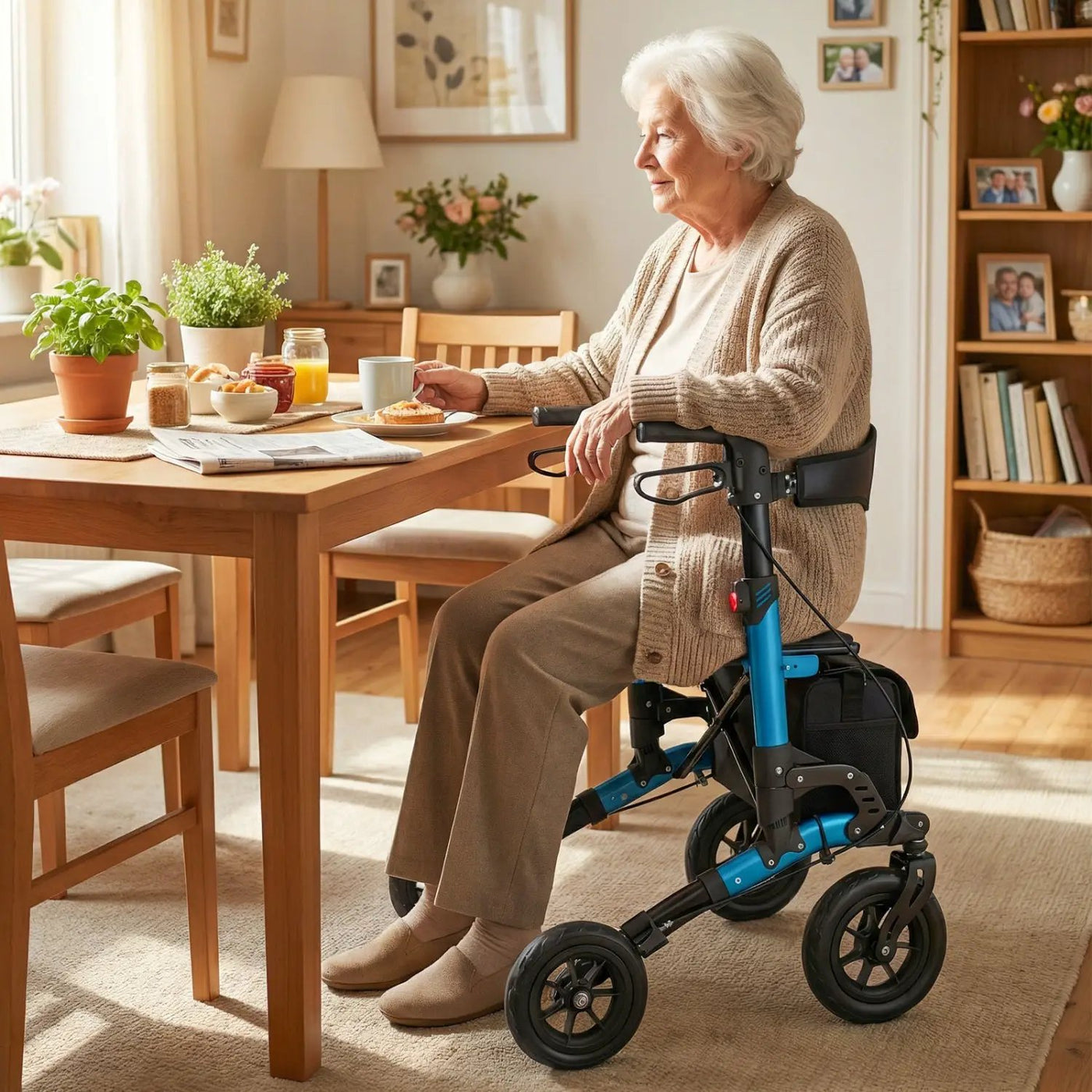 Rollator Walker for Seniors Folding Rolling Walker with Seat by DirectDeals