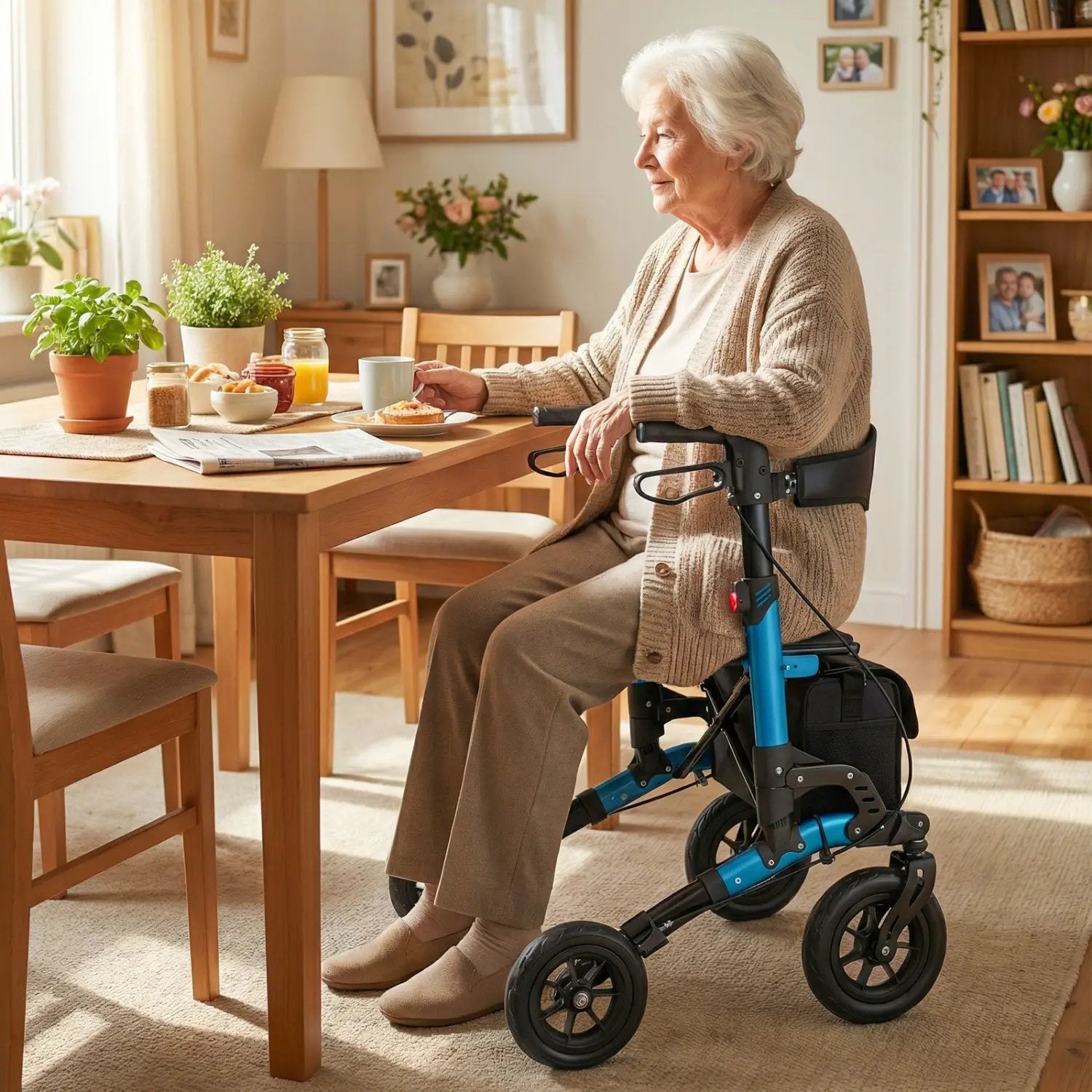 Rollator Walker for Seniors Folding Rolling Walker with Seat by DirectDeals