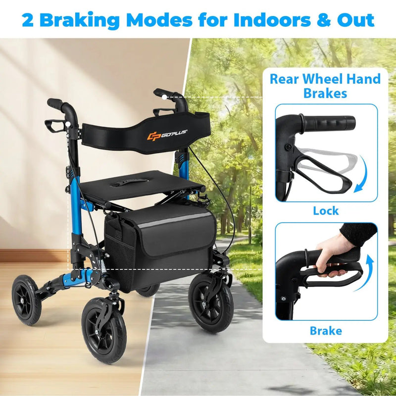 Rollator Walker for Seniors Folding Rolling Walker with Seat by DirectDeals