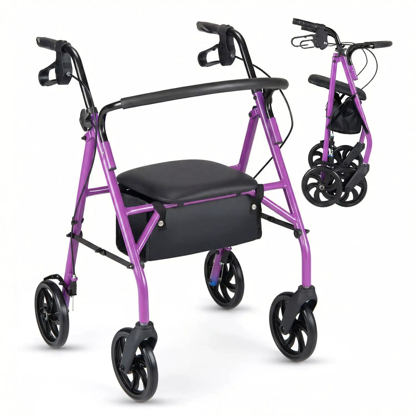 Rollator Walker with Seat and Height Adjustable Handles by DirectDeals