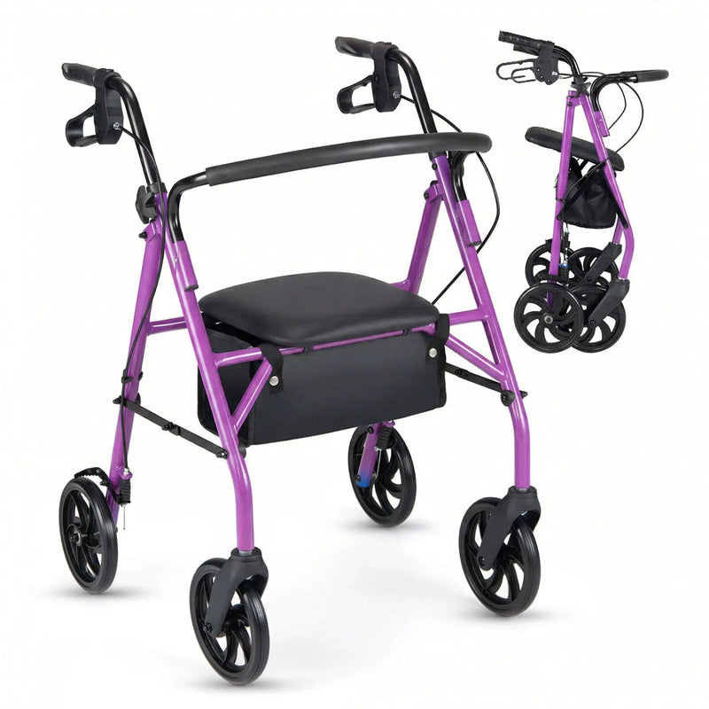 Rollator Walker with Seat and Height Adjustable Handles by DirectDeals