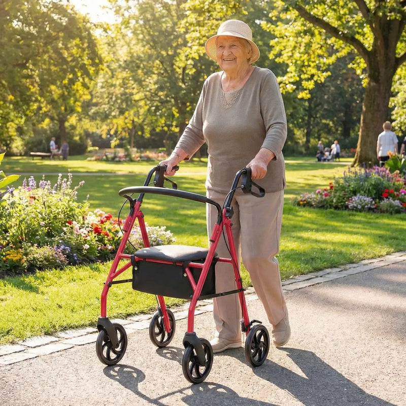 Rollator Walker with Seat and Height Adjustable Handles by DirectDeals