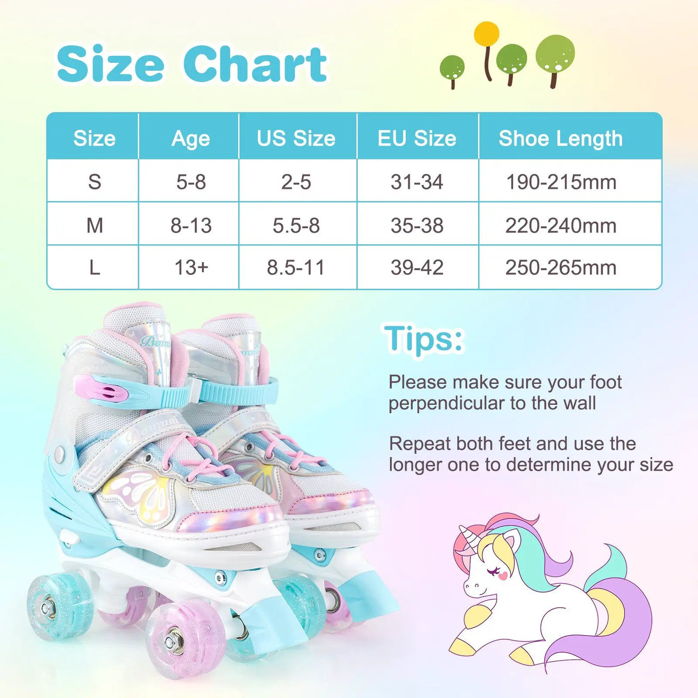 Roller Skates for Teens 4 Sizes Adjustable with Light-up Wheels for Boys Girls Ages 13+ by DirectDeals