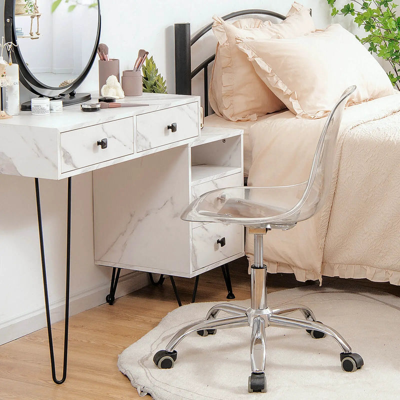 Swivel Acrylic Armless Adjustable Height Office Chair by DirectDeals