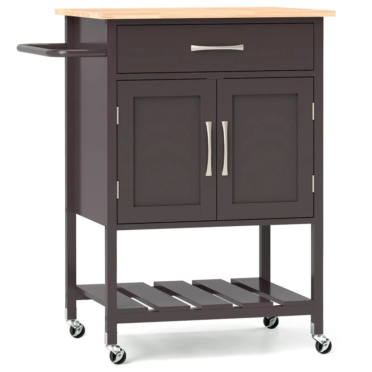 Rolling Kitchen Island Cart with Drawer and Towel Rack by DirectDeals