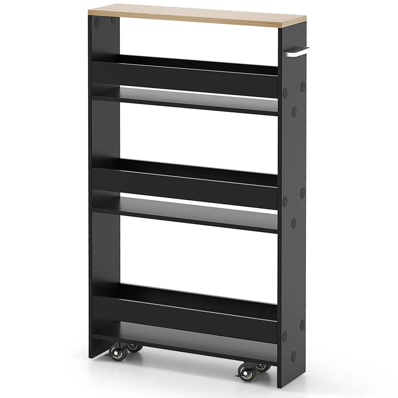 Rolling Kitchen Slim Storage Cart Mobile Shelving Organizer with Handle by DirectDeals
