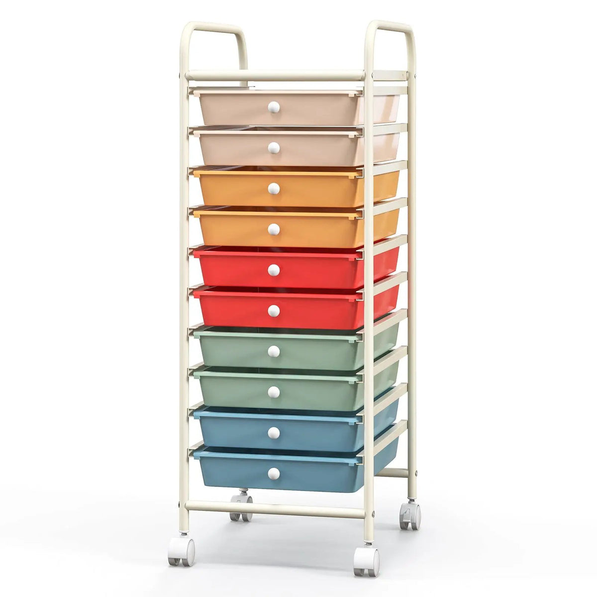 10 Drawer Rolling Storage Cart Organizer with 4 Universal Casters by DirectDeals