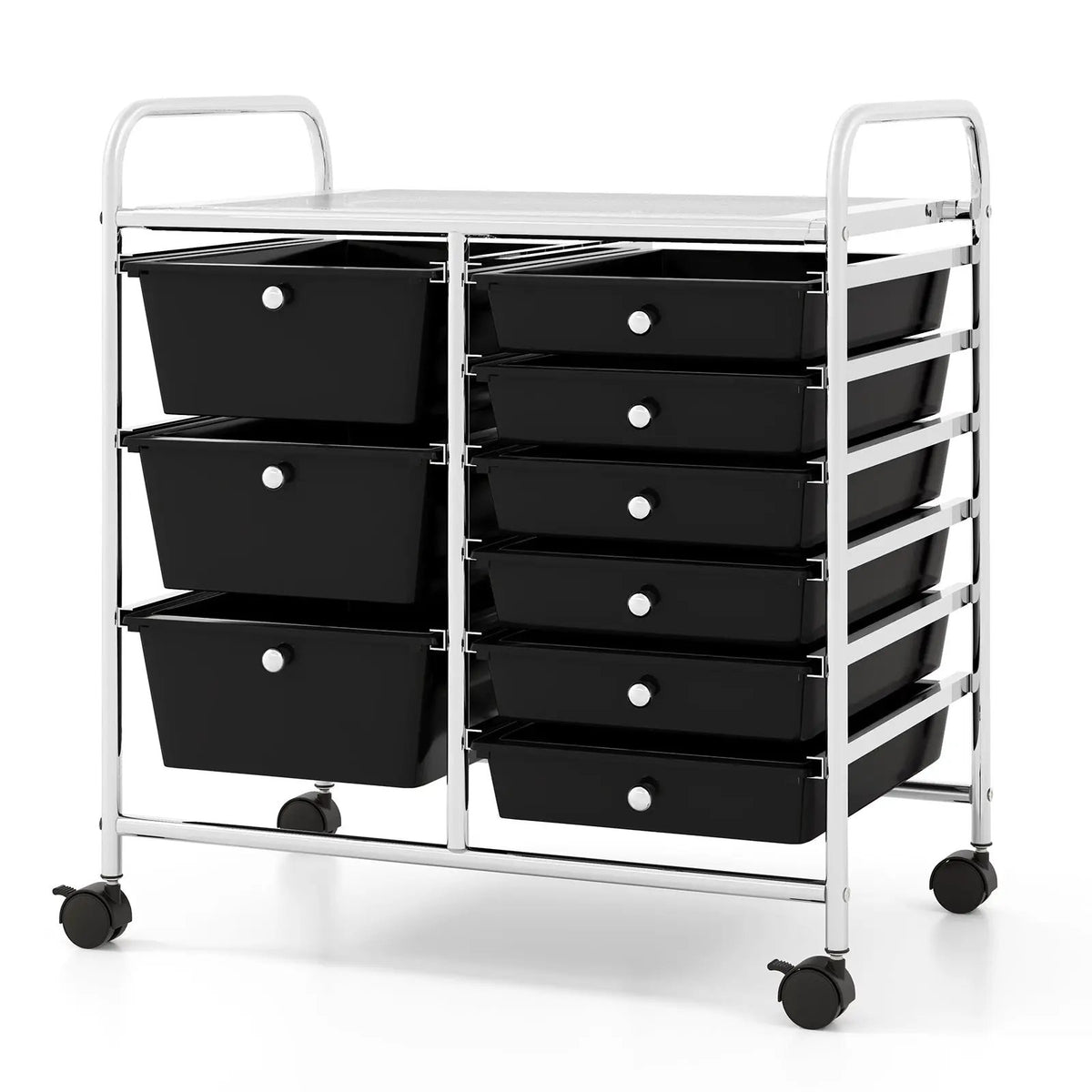 9-Drawer Rolling Storage Cart with Colorful Drawers and Metal Frame by DirectDeals