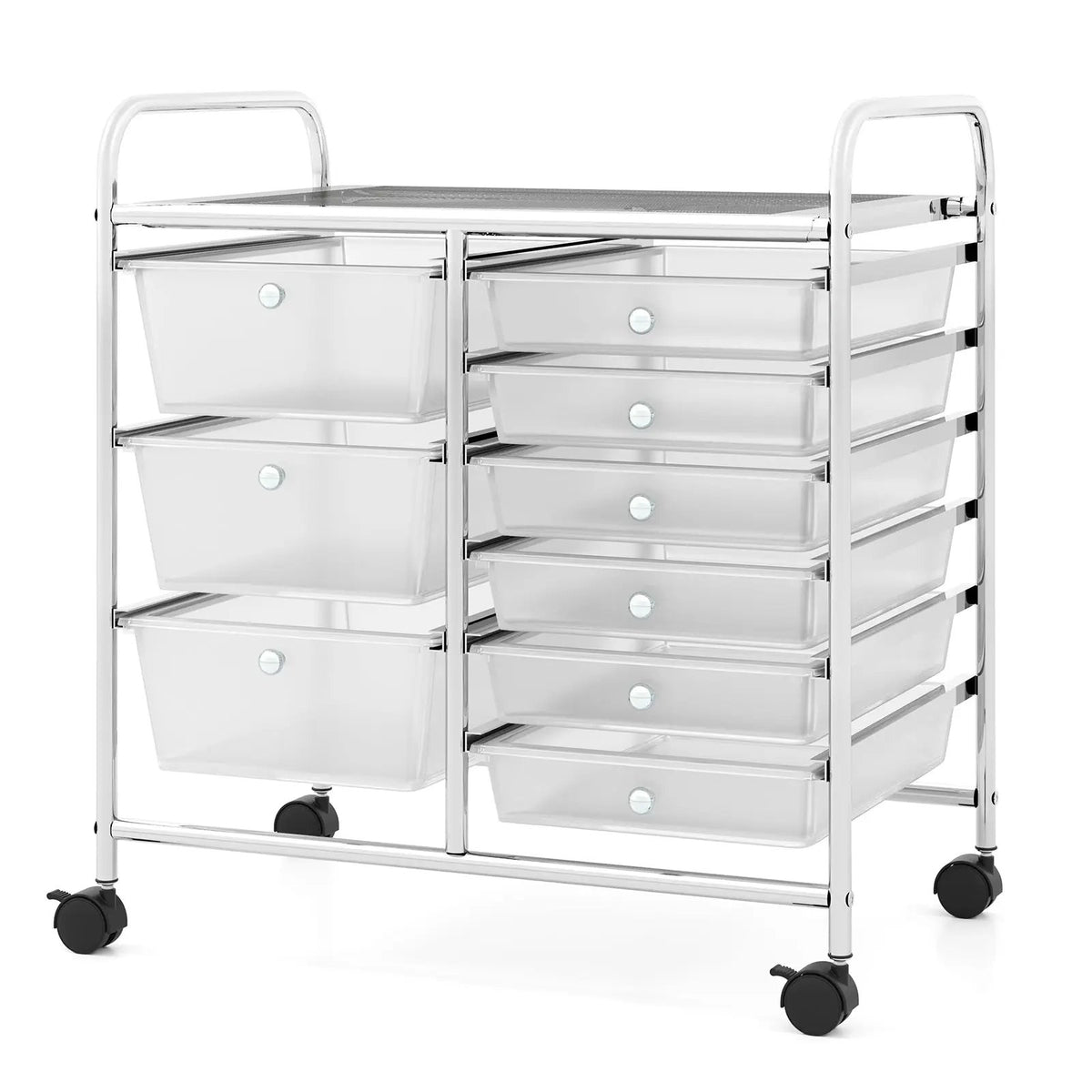 9-Drawer Rolling Storage Cart with Colorful Drawers and Metal Frame by DirectDeals