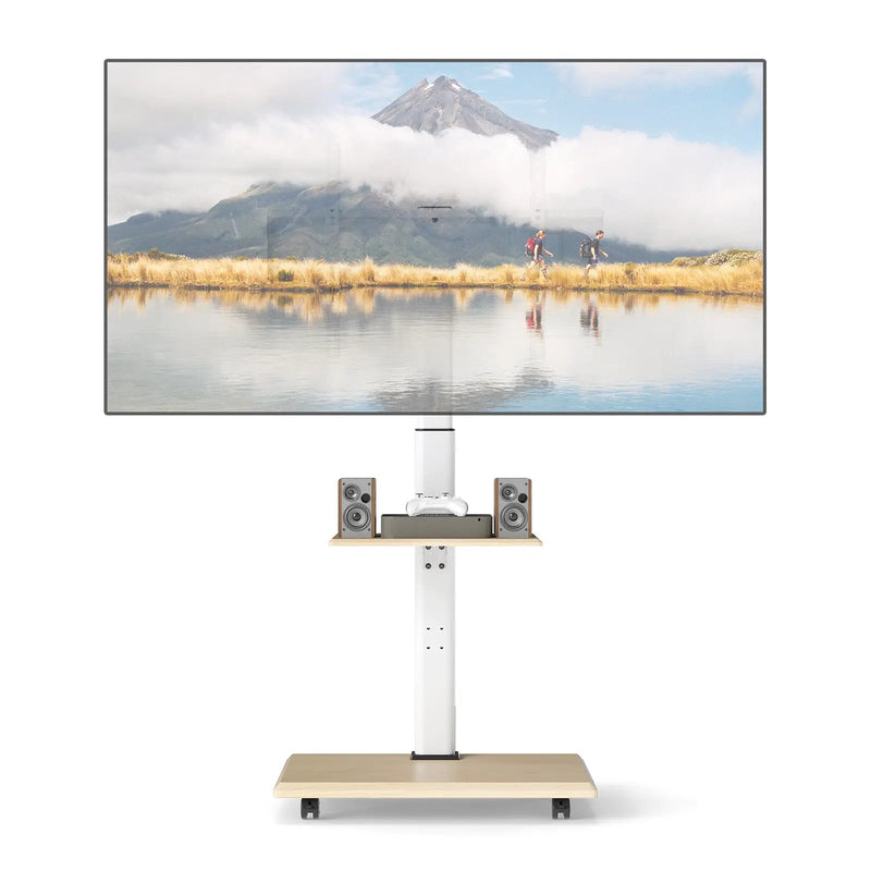 Rolling TV Stand on Wheels Mobile TV Cart for 32-75 Inch TVs Portable AV Cart by DirectDeals